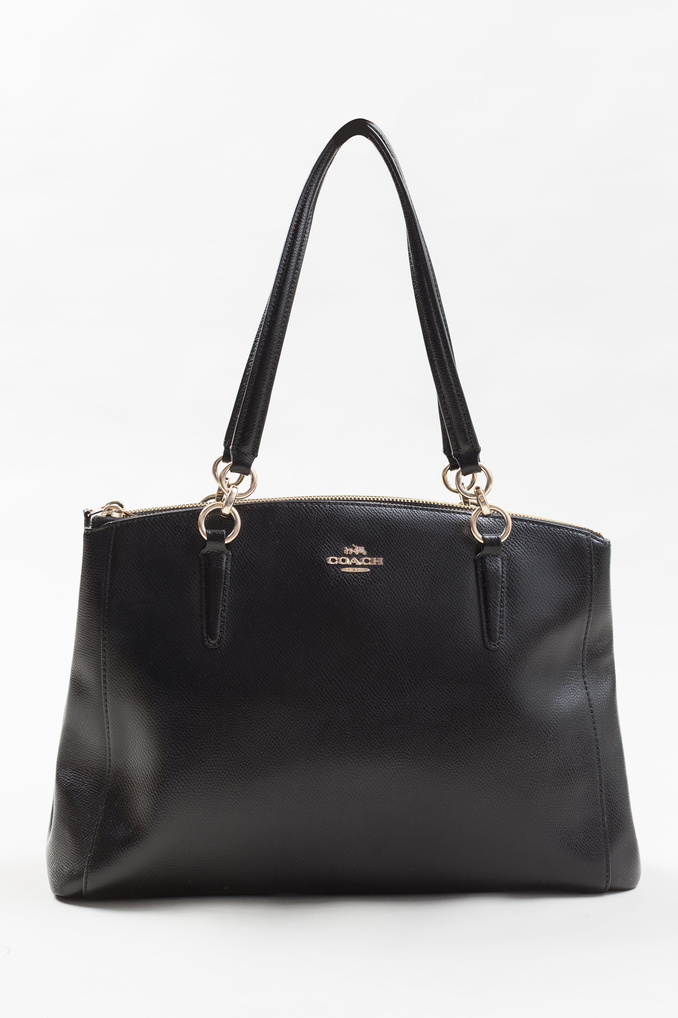 COACH black patent leather shoulder bag