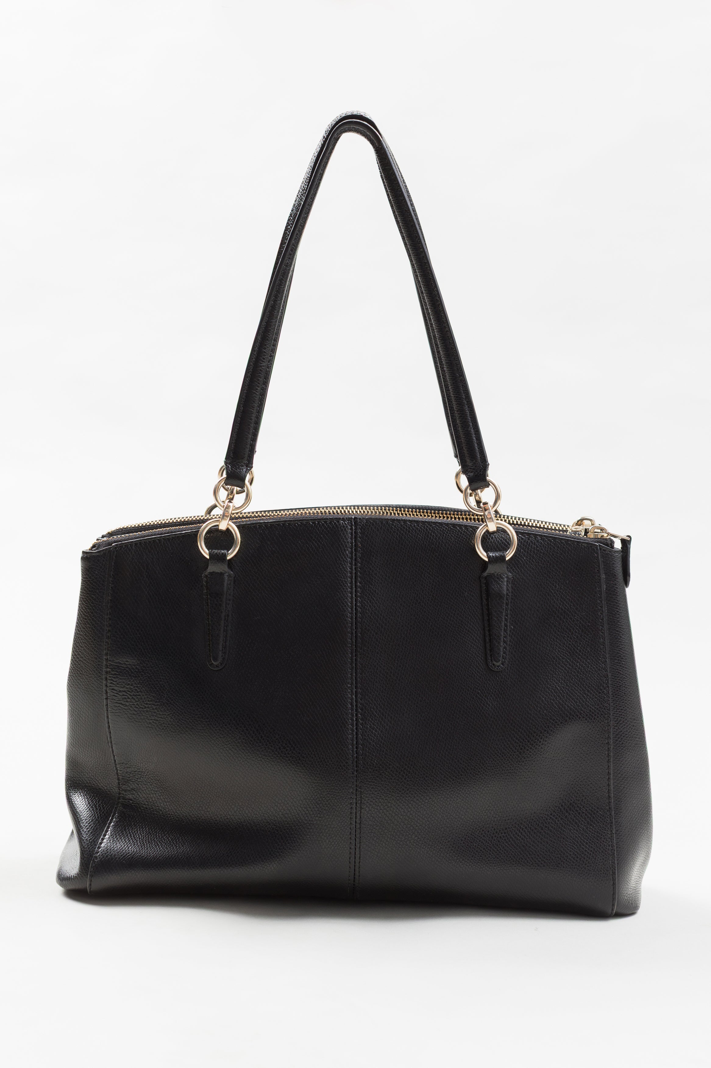 COACH black patent leather shoulder bag