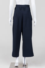 Load image into Gallery viewer, COS Navy Wide Leg Pant w/ Paperbag Waist (8)

