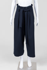 Load image into Gallery viewer, COS Navy Wide Leg Pant w/ Paperbag Waist (8)
