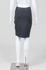 Load image into Gallery viewer, Eileen Fisher Charcoal Melange Knit Pencil Skirt (XS)
