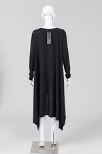 Load image into Gallery viewer, Igor black with black sequence embellished a-symetrical hem dress (L) *New with tags $440)
