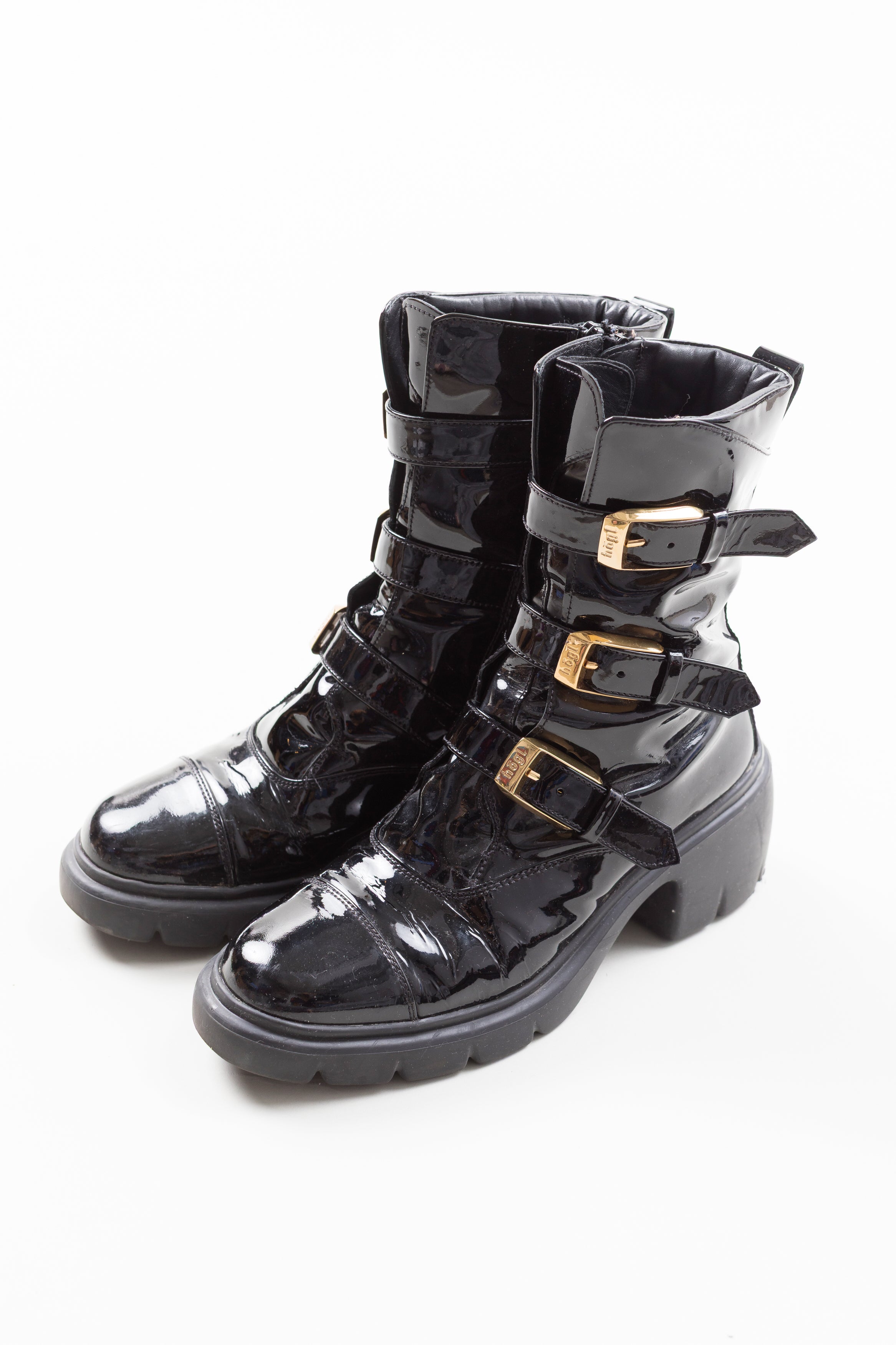 Hogle Black Patent Combat Boot (8)