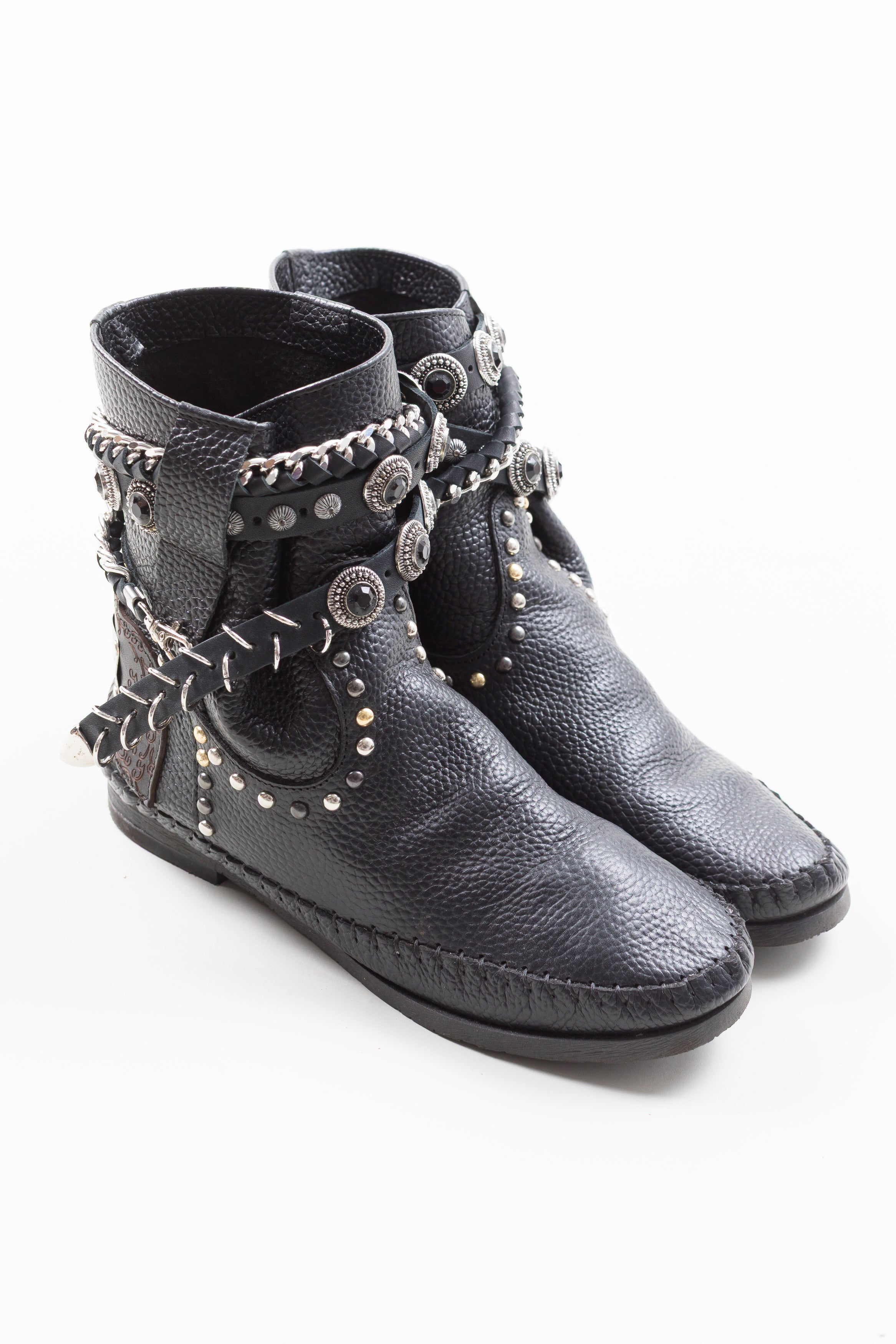 Karma of Charm Designer Black Faux Leather Short Boot (40)