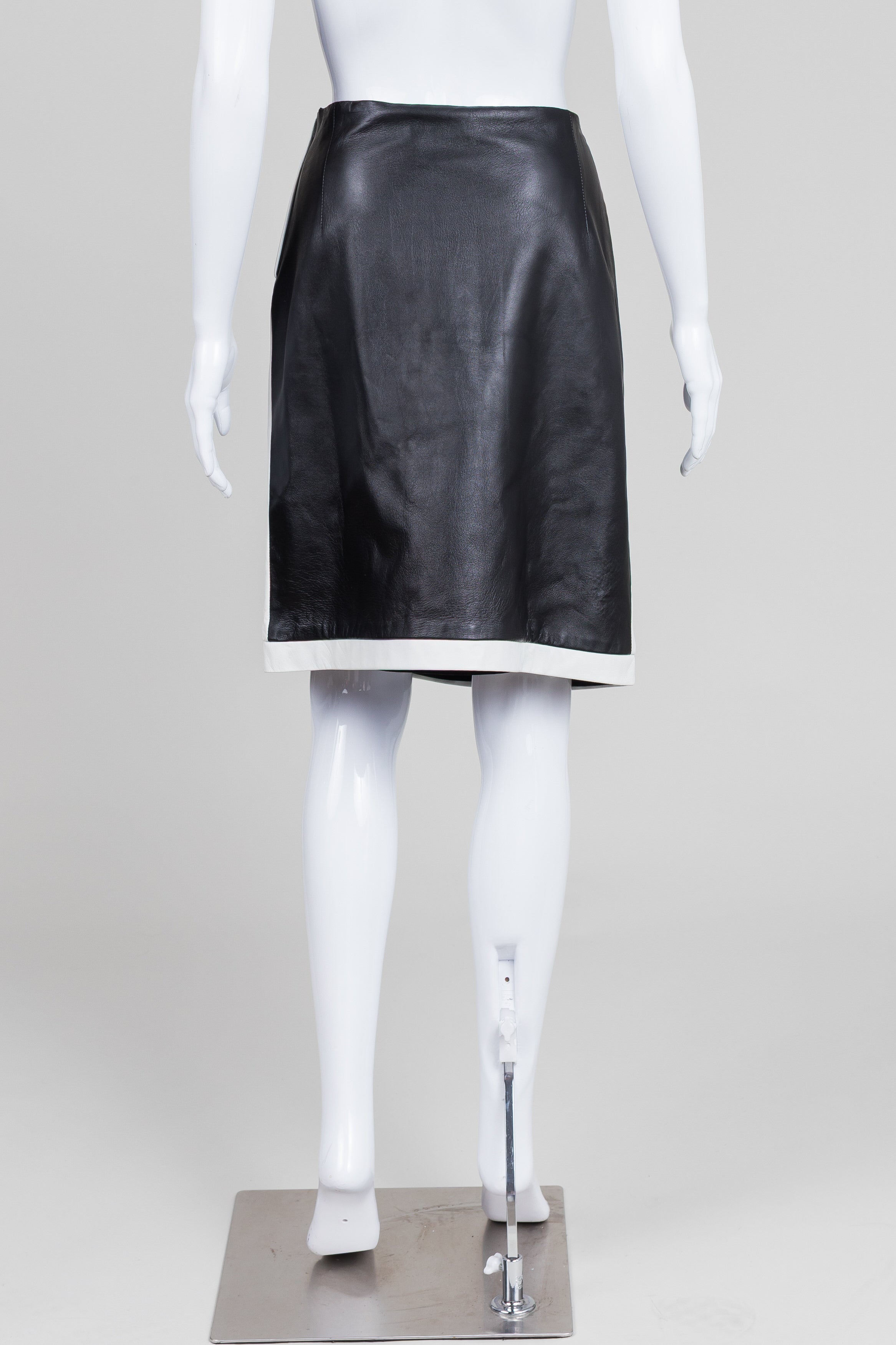 Roots black and white leather skirt (12)