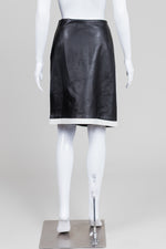 Load image into Gallery viewer, Roots black and white leather skirt (12)
