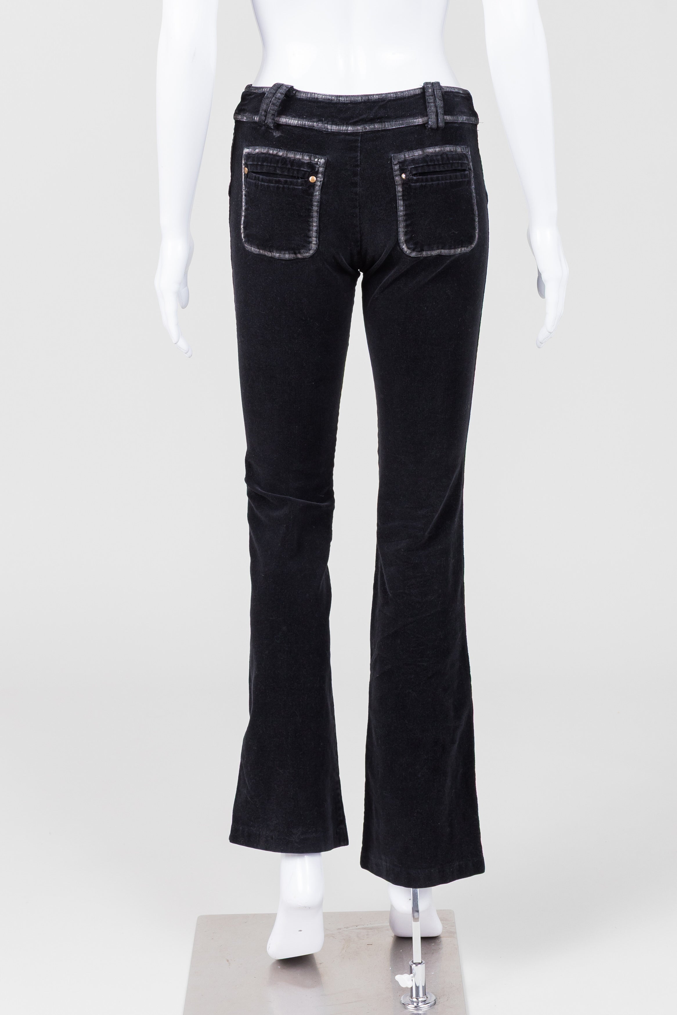 Tiffany Black Pincord Flare Jeans w/ Faded Seams (42)
