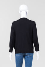 Load image into Gallery viewer, Kate Spade Black U-Neck Cardigan w/ Beading
