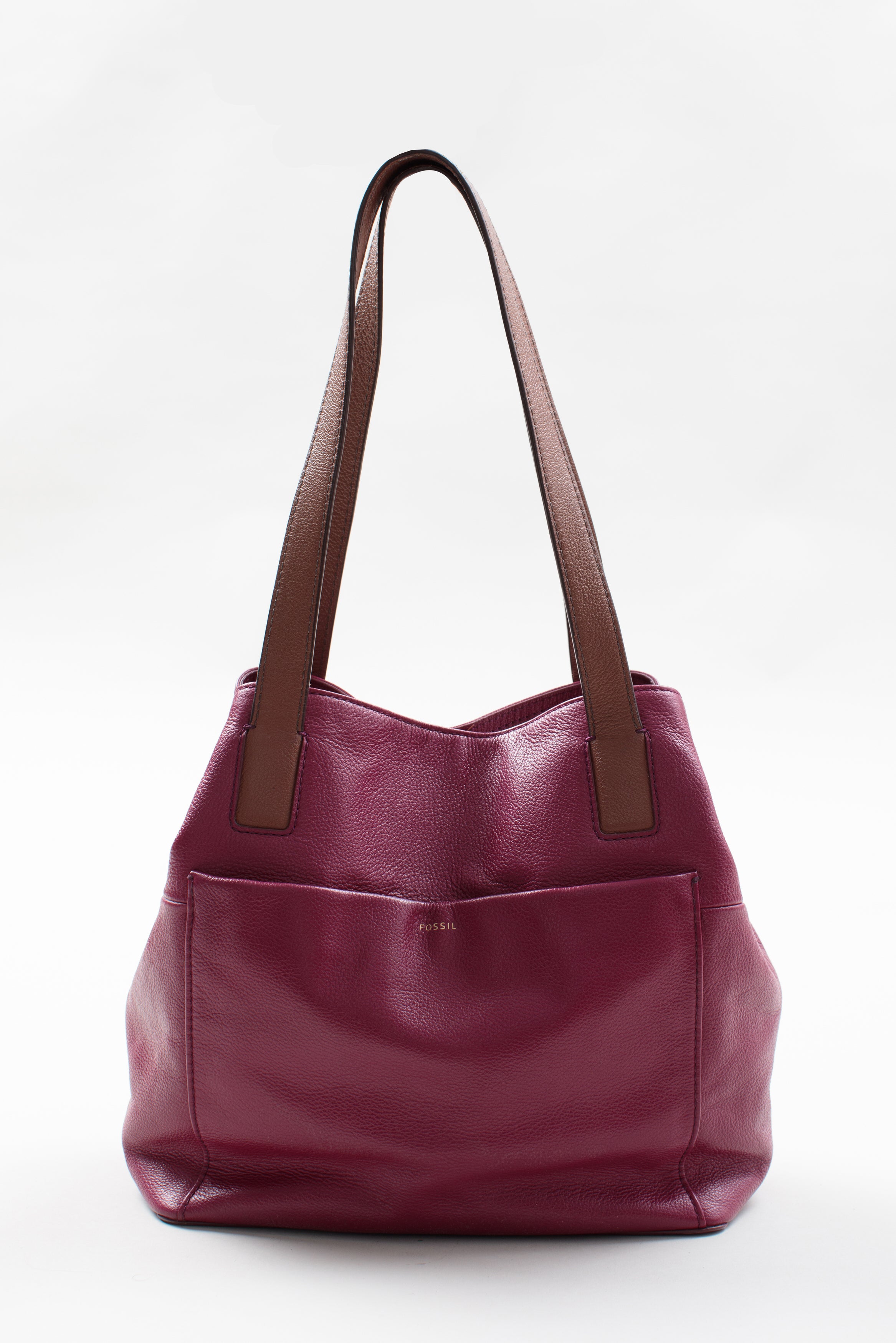 FOSSIL maroon leather shoulder bag