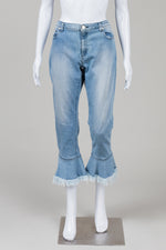 Load image into Gallery viewer, Michael Kors light denim capri jeans with flare cuffs (10)

