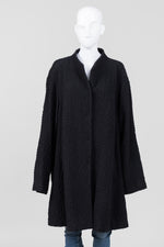Load image into Gallery viewer, Eileen Fisher Black Popcorn Texture Unlined Coat
