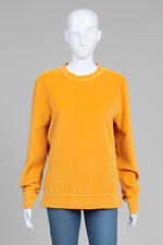 Load image into Gallery viewer, A.P.C. warm yellow velour sweatshirt (S)
