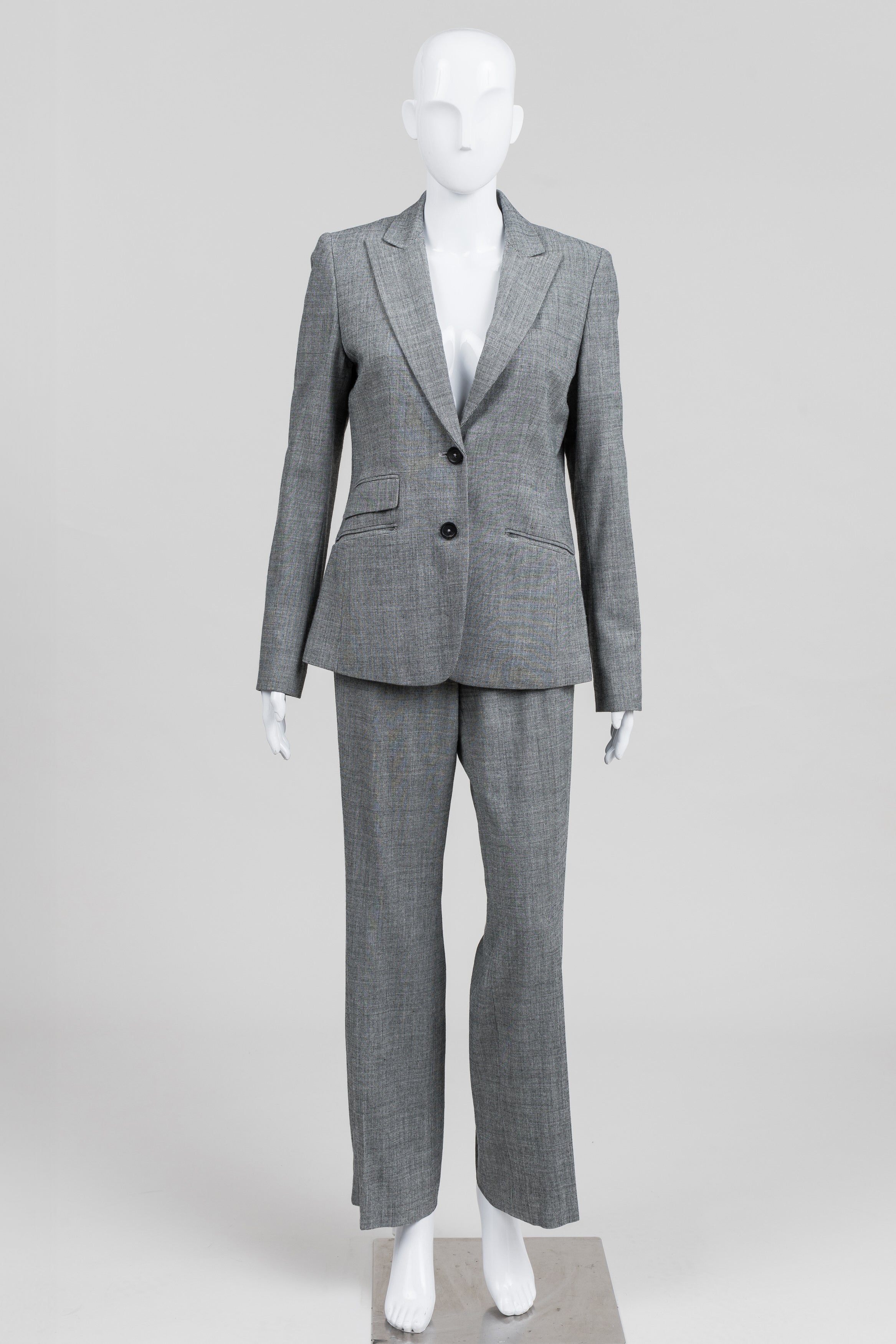 Elie Tahari Grey Check Pant Suit (6)