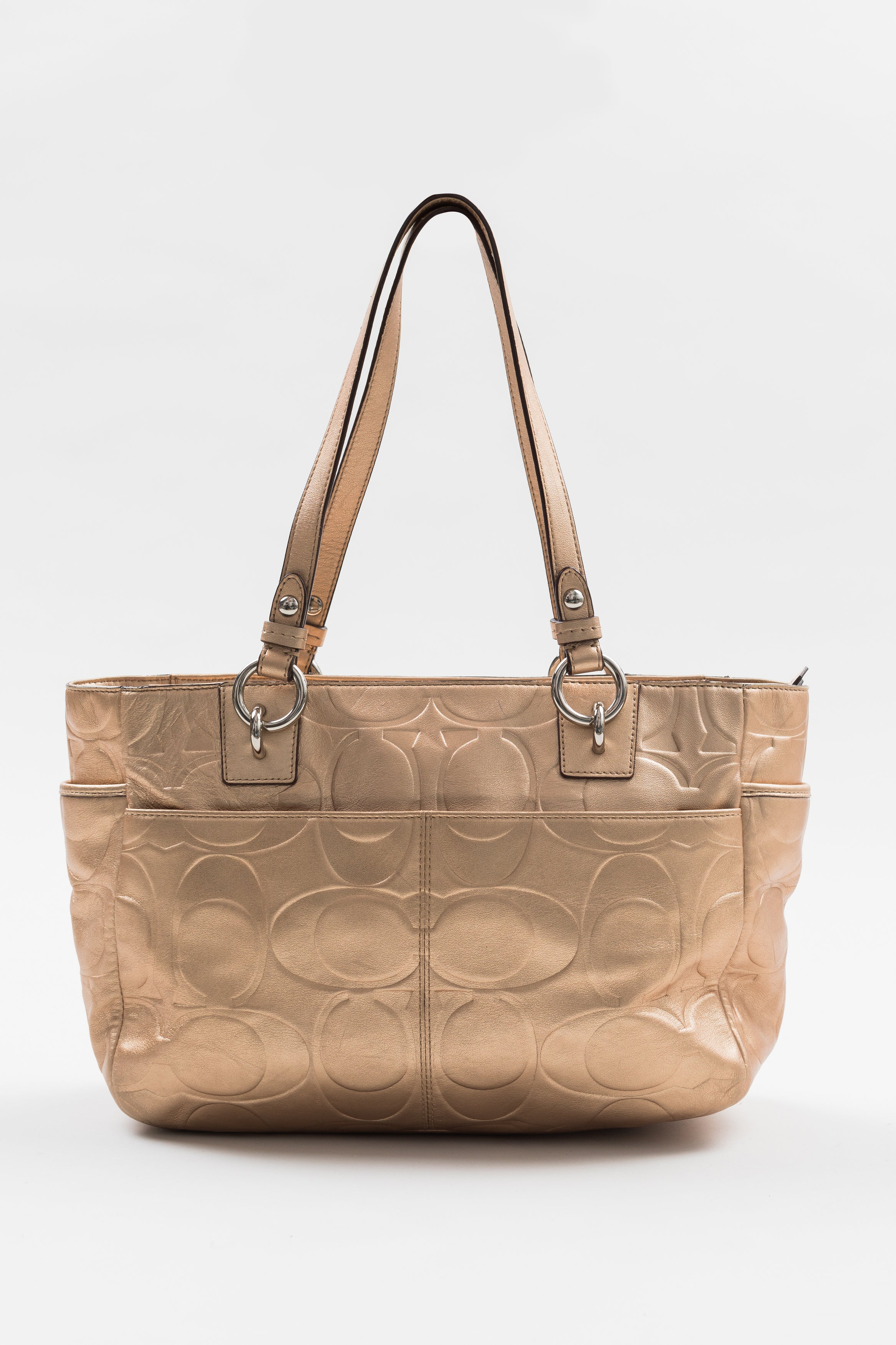 Coach Gold leather small dual strap tote