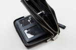 Load image into Gallery viewer, Danier black leather dual zipper wallet
