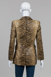 Escada Vintage Animal Print Leather Jacket (36)