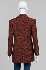 Load image into Gallery viewer, Vintage burgundy jacquard blazer
