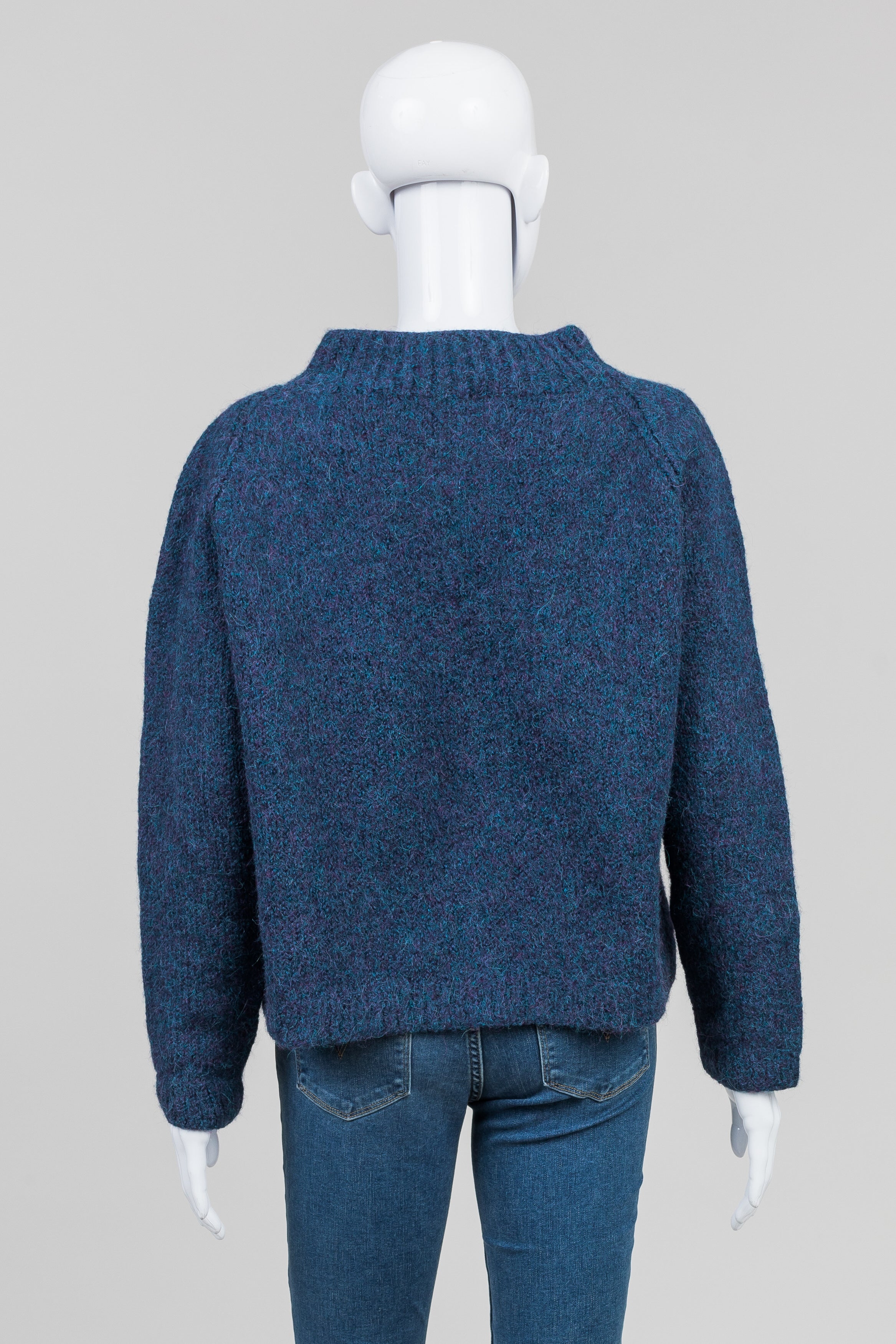 Blue/Purple Hand Knit Crewneck Sweater