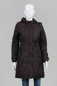 Massimo Dutti Brown Hooded Coat (S)