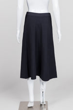 Load image into Gallery viewer, Sunspel Navy Knit Mock Pleat Skirt (S)
