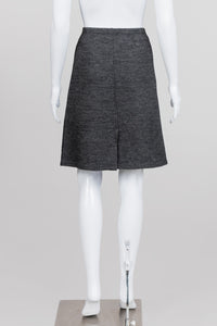 Eileen Fisher Charcoal Herringbone Knit Pencil Skirt (M)