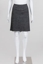 Load image into Gallery viewer, Eileen Fisher Charcoal Herringbone Knit Pencil Skirt (M)
