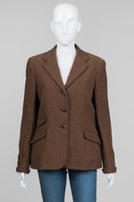 Load image into Gallery viewer, Lauren Ralph Lauren Brown Herringbone Blazer (10)
