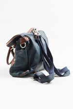 Load image into Gallery viewer, Firenze large jeans blue leather folding flap shoulder bag
