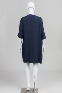 COS Navy 3/4 Sleeve Loose Dress (12)