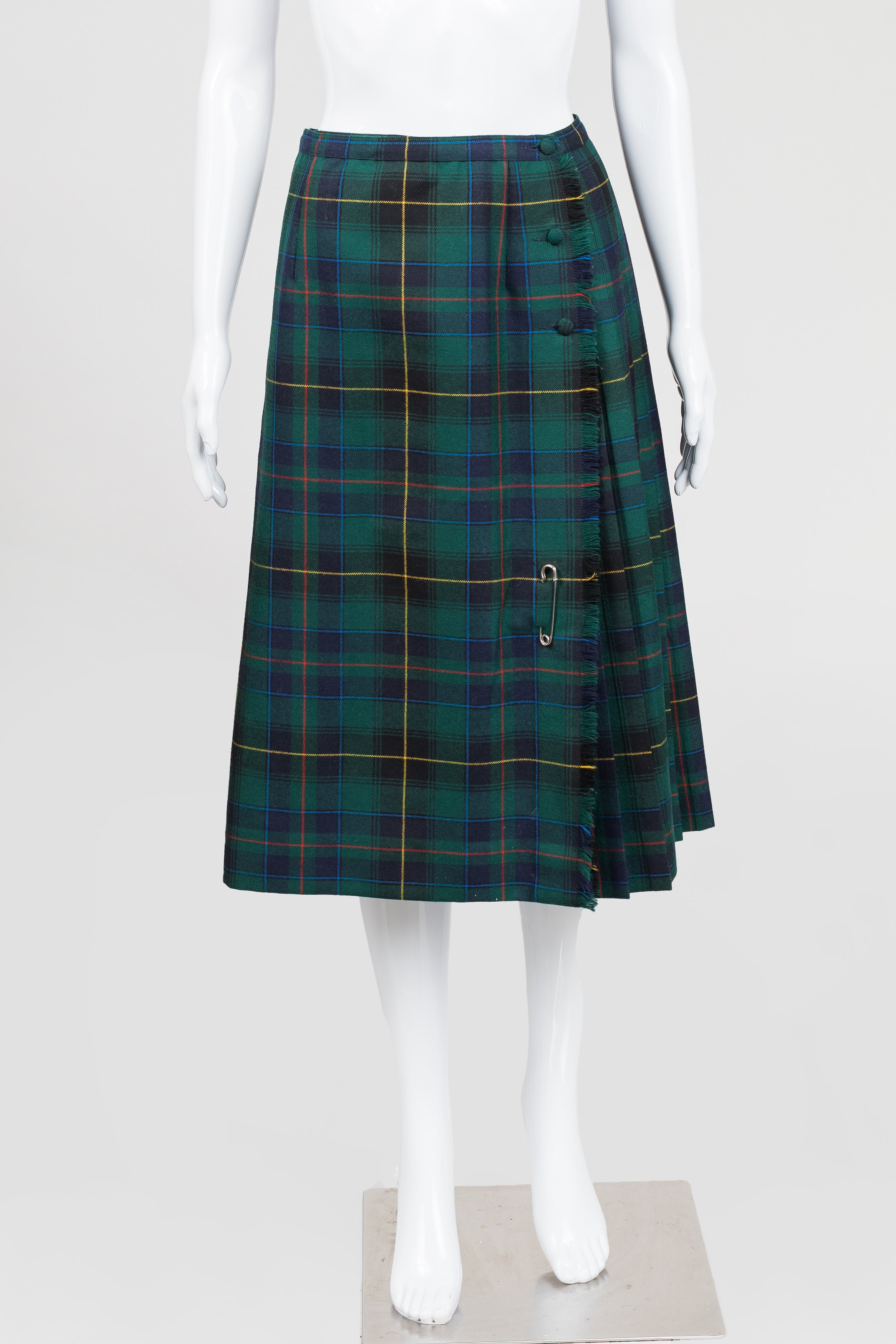 Aljean Vintage Green Plaid Kilt (12)