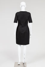 Load image into Gallery viewer, Elie Tahari Black Leather Embossed Sheath Dress (6)
