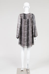 Celyn B Snakeskin Print Dress w/ Beading