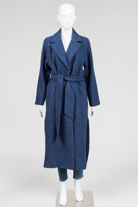 Judith & Charles blue unlined tweed belted coat (4)