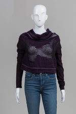 Load image into Gallery viewer, Sarah Pacini Purple Multistitch Cowlneck Sweater (O/S)
