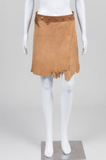 Load image into Gallery viewer, Artisan Tan Chamois Western Wrap Skirt
