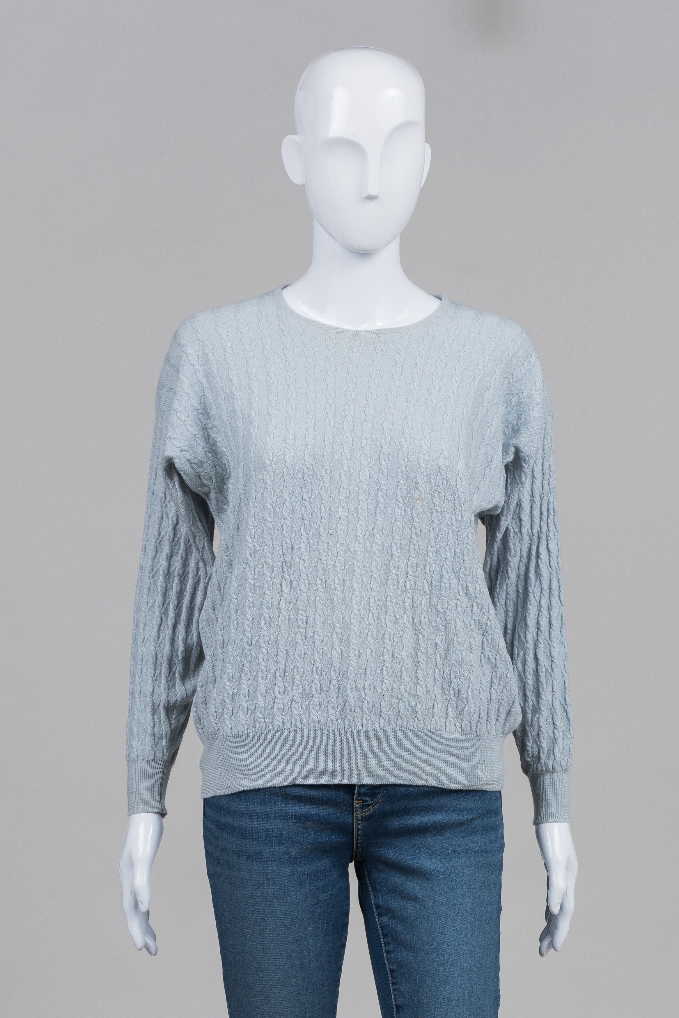 Pringle Light Blue Cable Sweater (40)