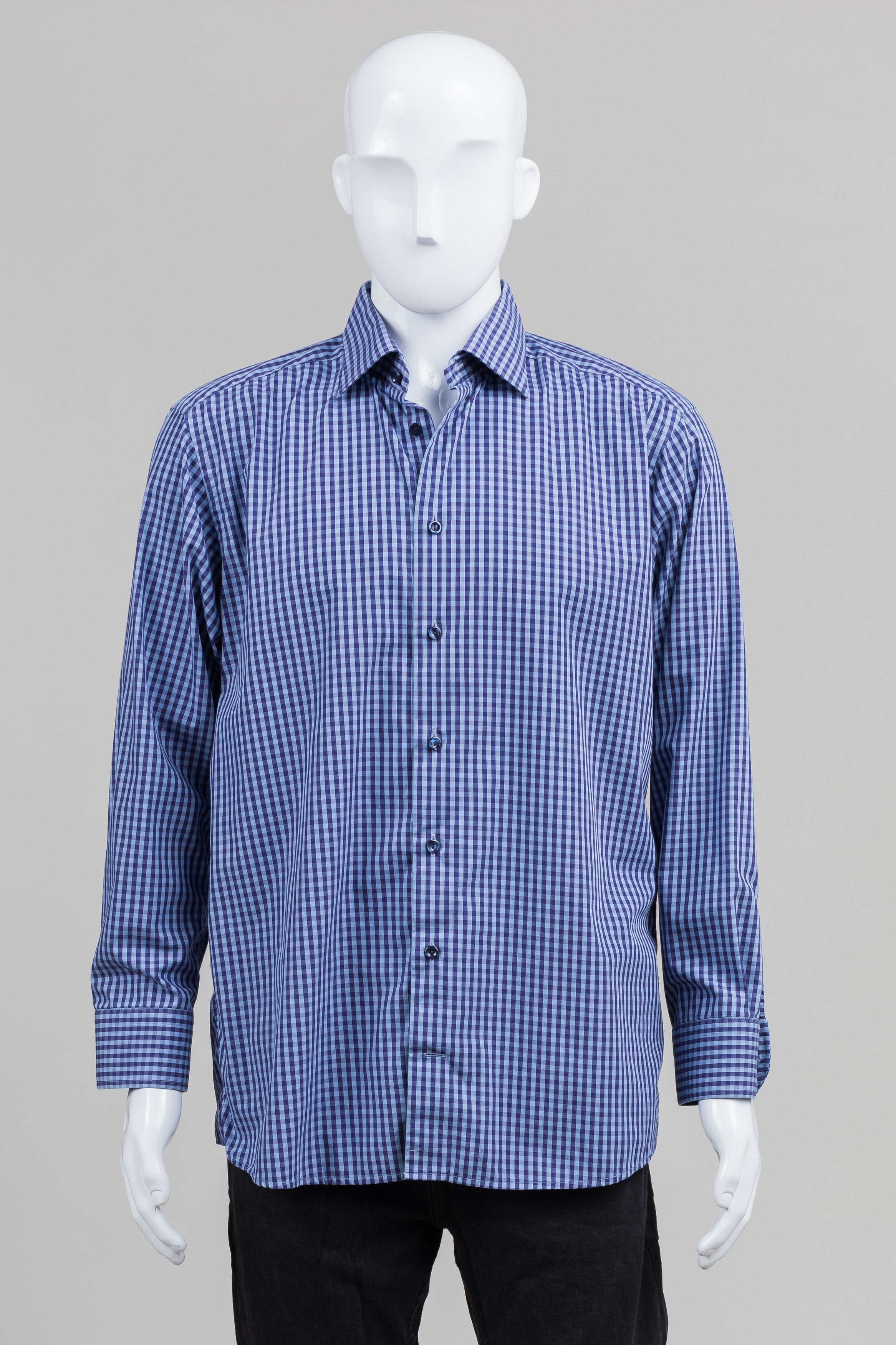 Eton Navy/Blue Gingham Check Shirt (17)