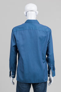 Eton blue on blue pin dot dress shirt (17/XL)