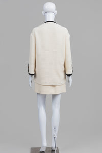 Maje cream with black trim 2 pce skirt suit (38)