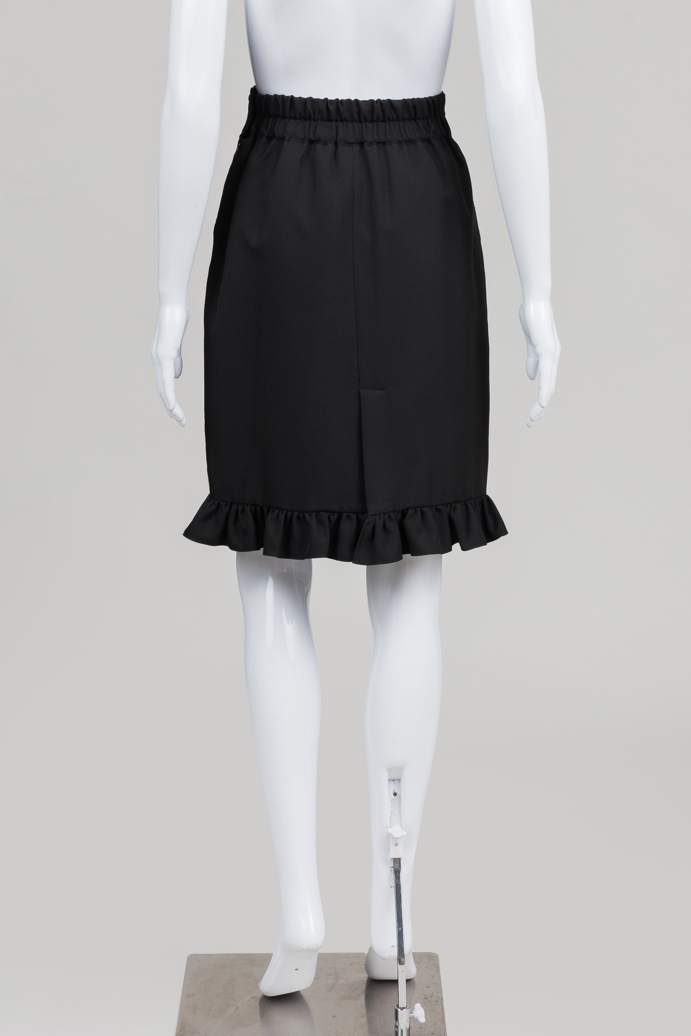 Milk Black Pencil Skirt w/ Ruffle & Applique Pockets