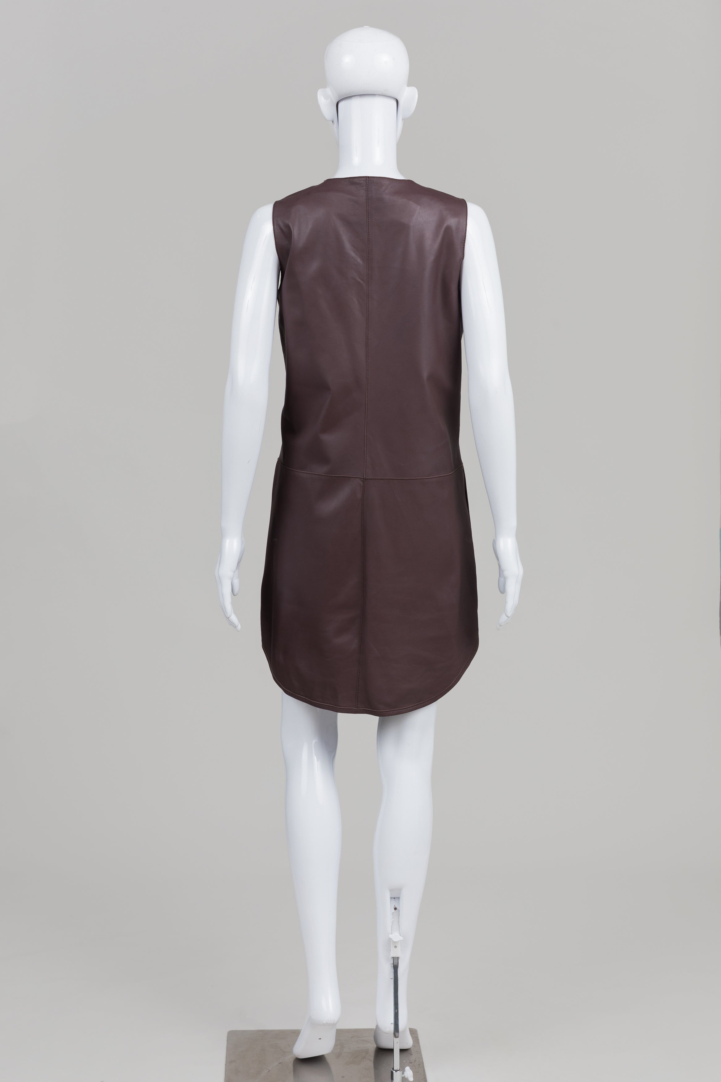 Rebecca Taylor plum leather sleeveless dress (6)