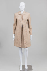 Rhapsody Beige Tweed Coat & Skirt Set (36)