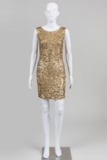 Load image into Gallery viewer, Michael Michael Kors Gold Sequin Tank Dress (XS)
