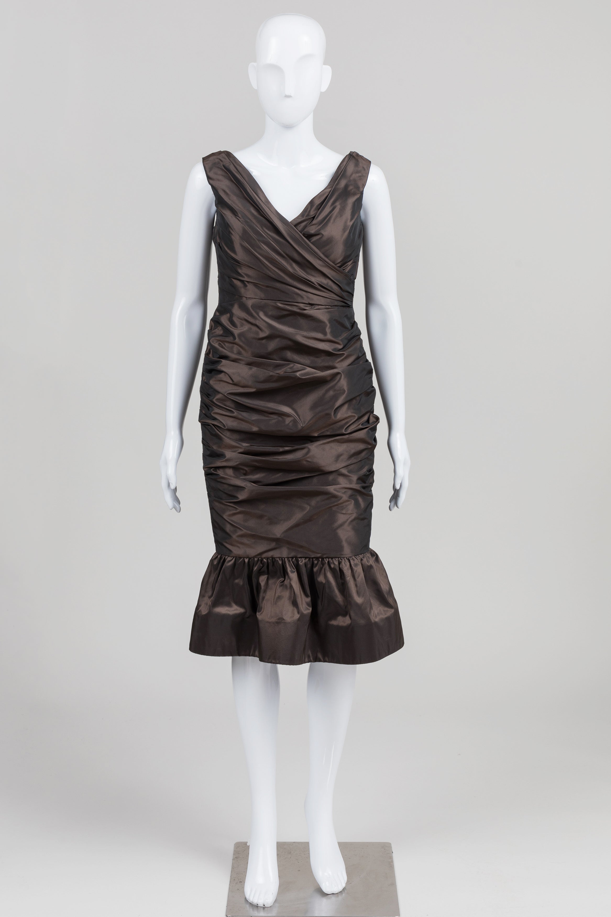 Catherine Regehr Vintage Brown/Grey Iridescent Silk Mermaid Dress (S)