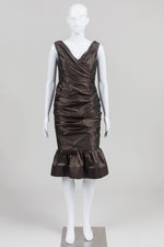 Load image into Gallery viewer, Catherine Regehr Vintage Brown/Grey Iridescent Silk Mermaid Dress (S)
