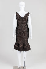 Load image into Gallery viewer, Catherine Regehr Vintage Brown/Grey Iridescent Silk Mermaid Dress (S)
