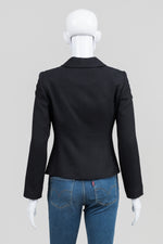 Load image into Gallery viewer, Margareta Black/Navy Dobby Jacket w/ Brass Buttons (4)
