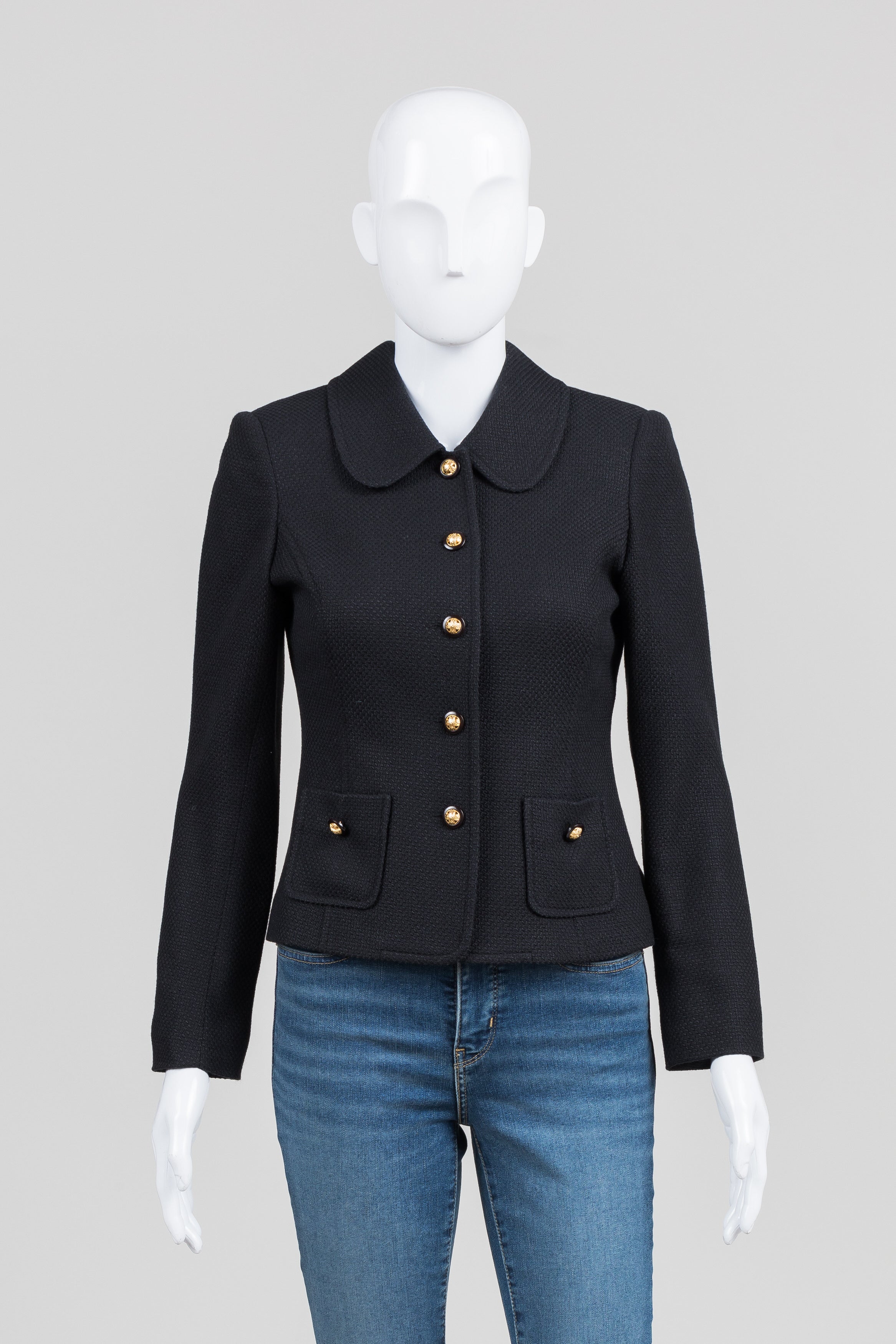 Margareta Black/Navy Dobby Jacket w/ Brass Buttons (4)