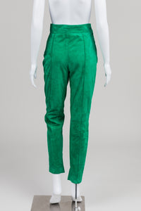 Instante Vintage Bright Green Suede Pants