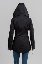 Load image into Gallery viewer, Soia &amp; Kyo Black Double Breasted Hooded Jacket
